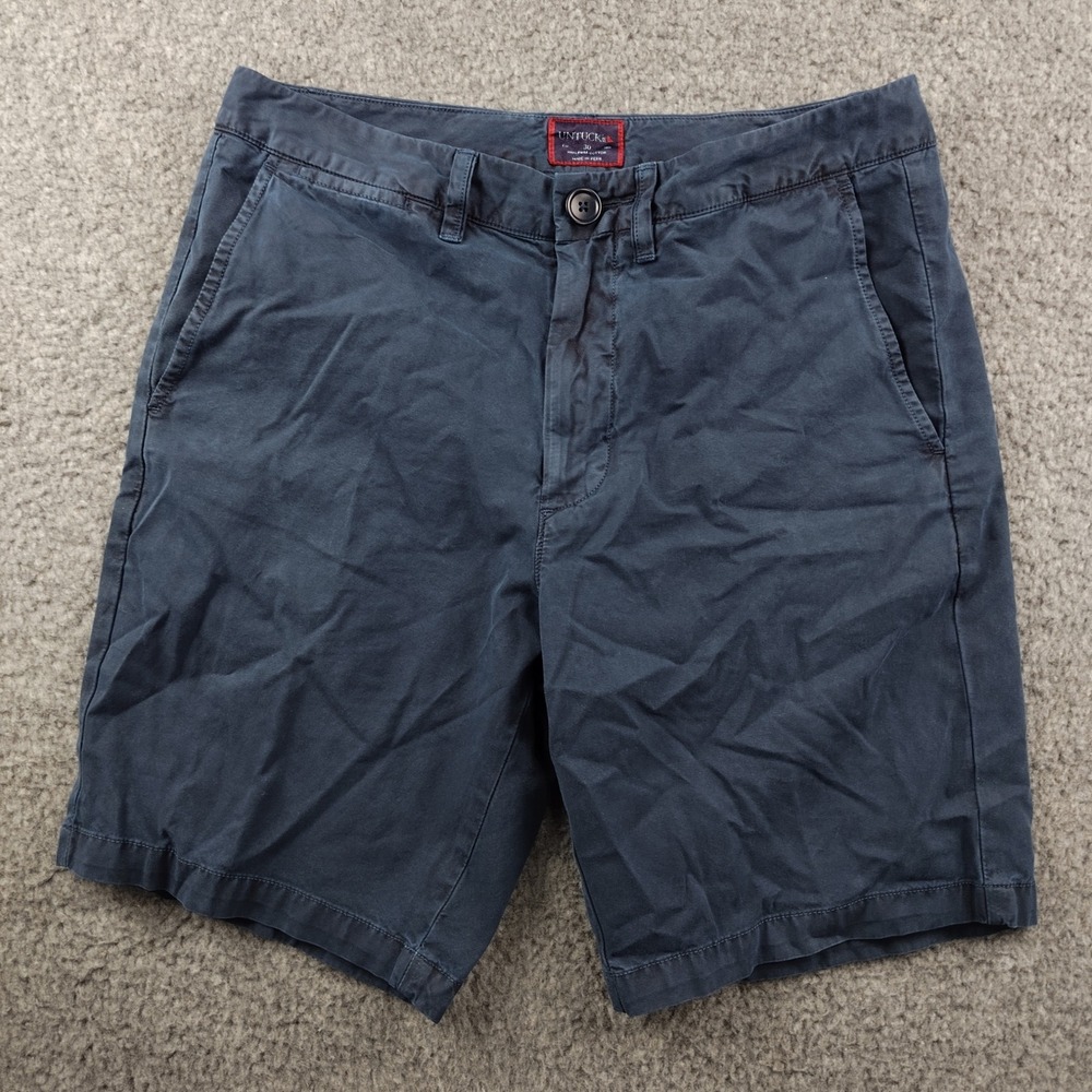 UNTUCKit Cotton Shorts Mens 30 Chino Navy Blue Pima Cotton EUC